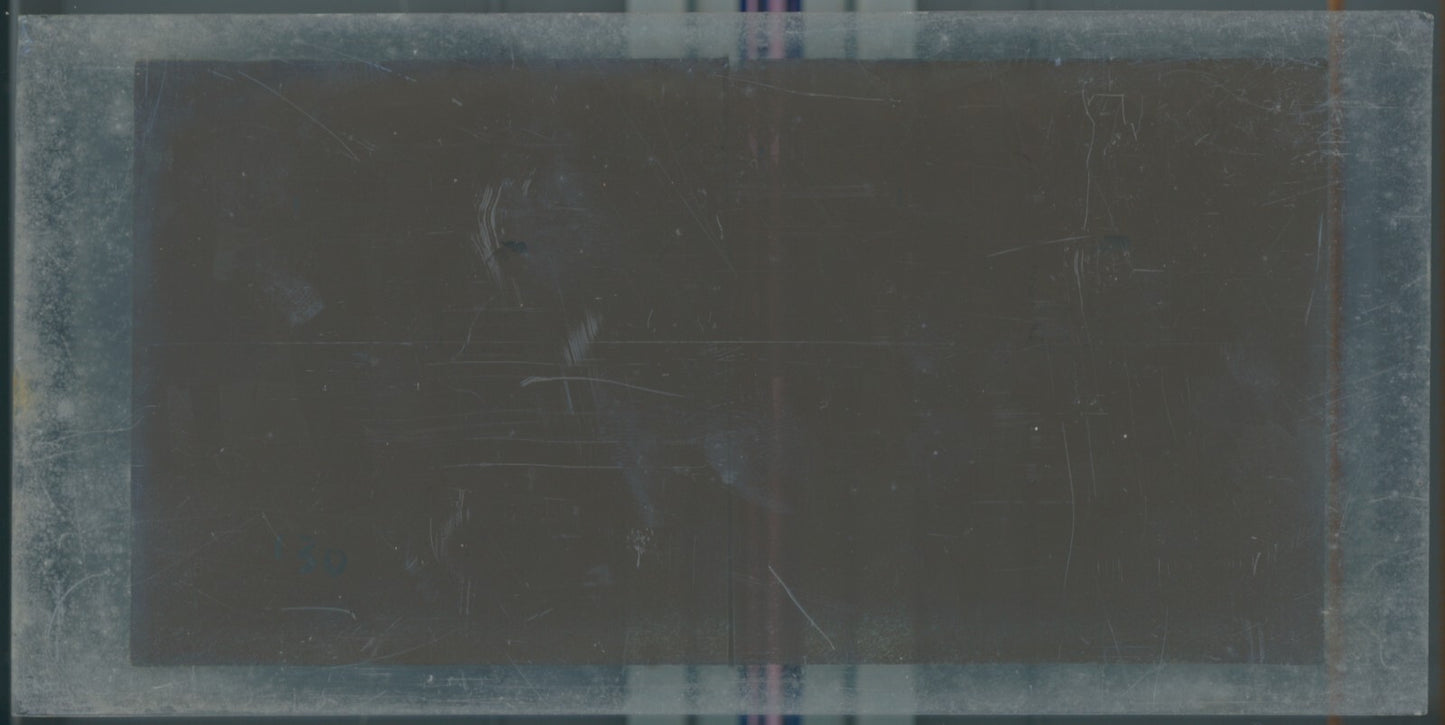 Scène de vie, Longchamp, Paris, plaque verre stéréoscopique, positif 8,5x17 cm