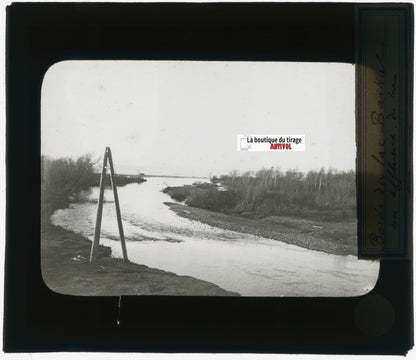 Lac Baïkal, Russie, photo plaque verre, noir & blanc, positif 8,5x10 cm