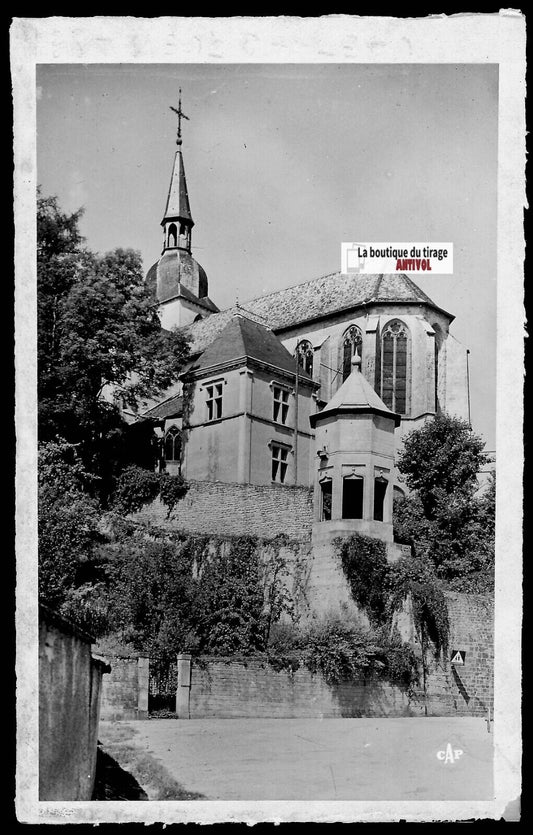 Plaque verre photo négatif noir & blanc 9x14 cm Neufchâteau église, Vosges