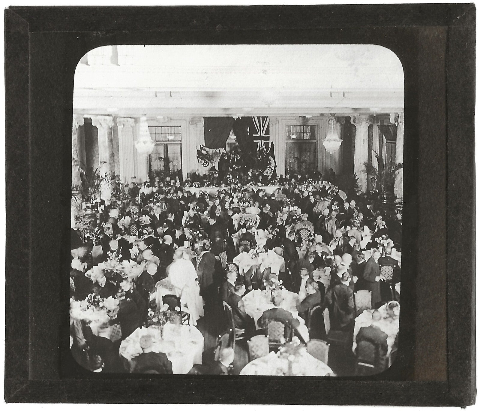 Banquet d’État, Congrès Montréal, photo plaque de verre, positif 8,5x10 cm
