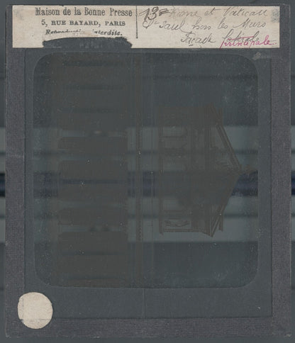 Basilique Saint-Paul-Hors-Les-Murs, Rome, photo plaque verre, positif 8,5x10 cm