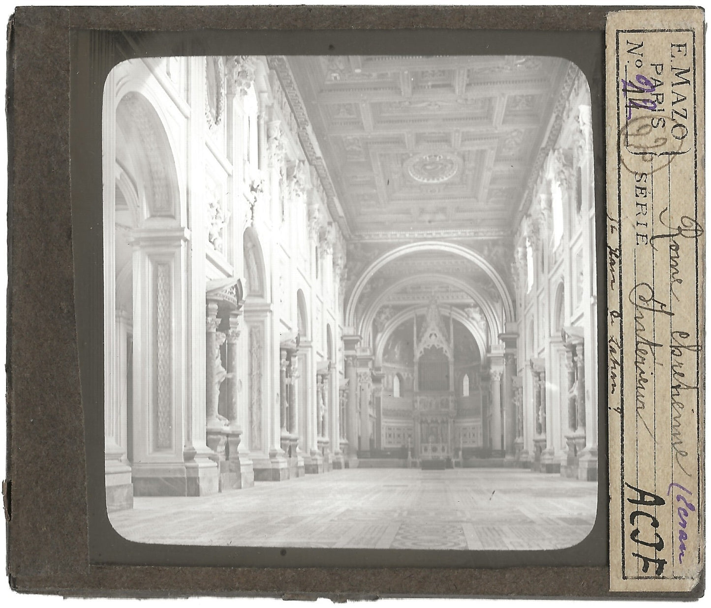 Basilique Saint-Jean-de-Latran, Rome, photo plaque verre, positif 8,5x10 cm
