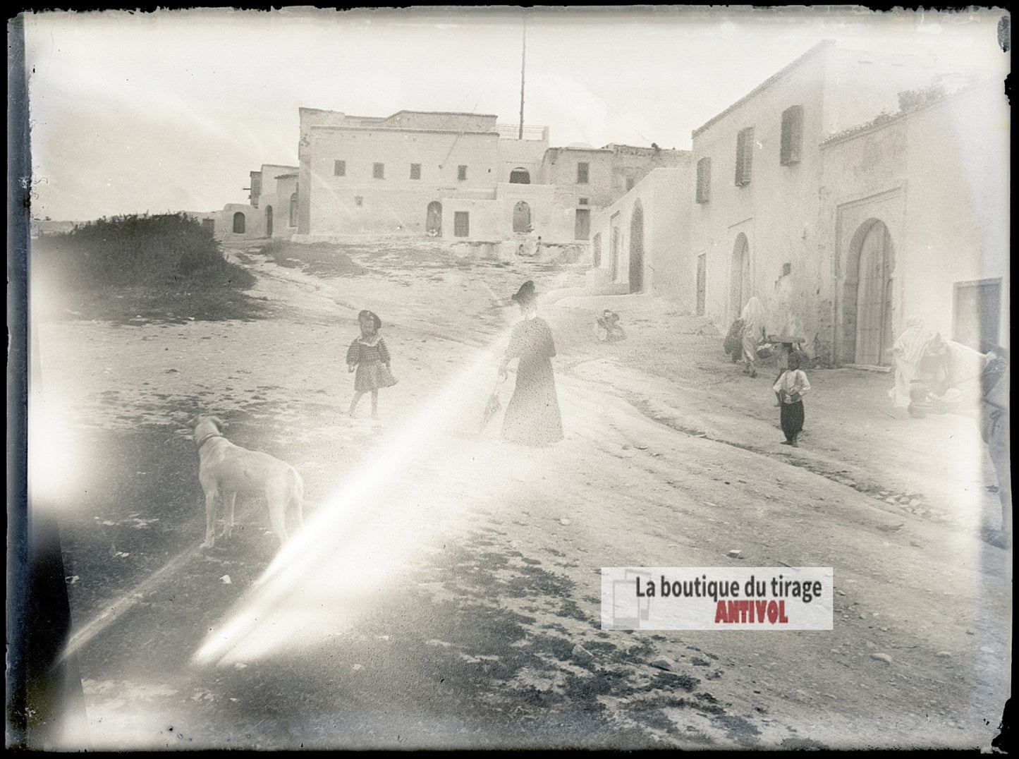 Saïda Manoubia, Tunisie, plaque verre photo ancienne, négatif 9x12 cm