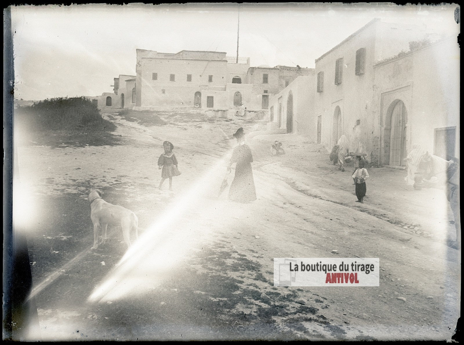 Saïda Manoubia, Tunisie, plaque verre photo ancienne, négatif 9x12 cm