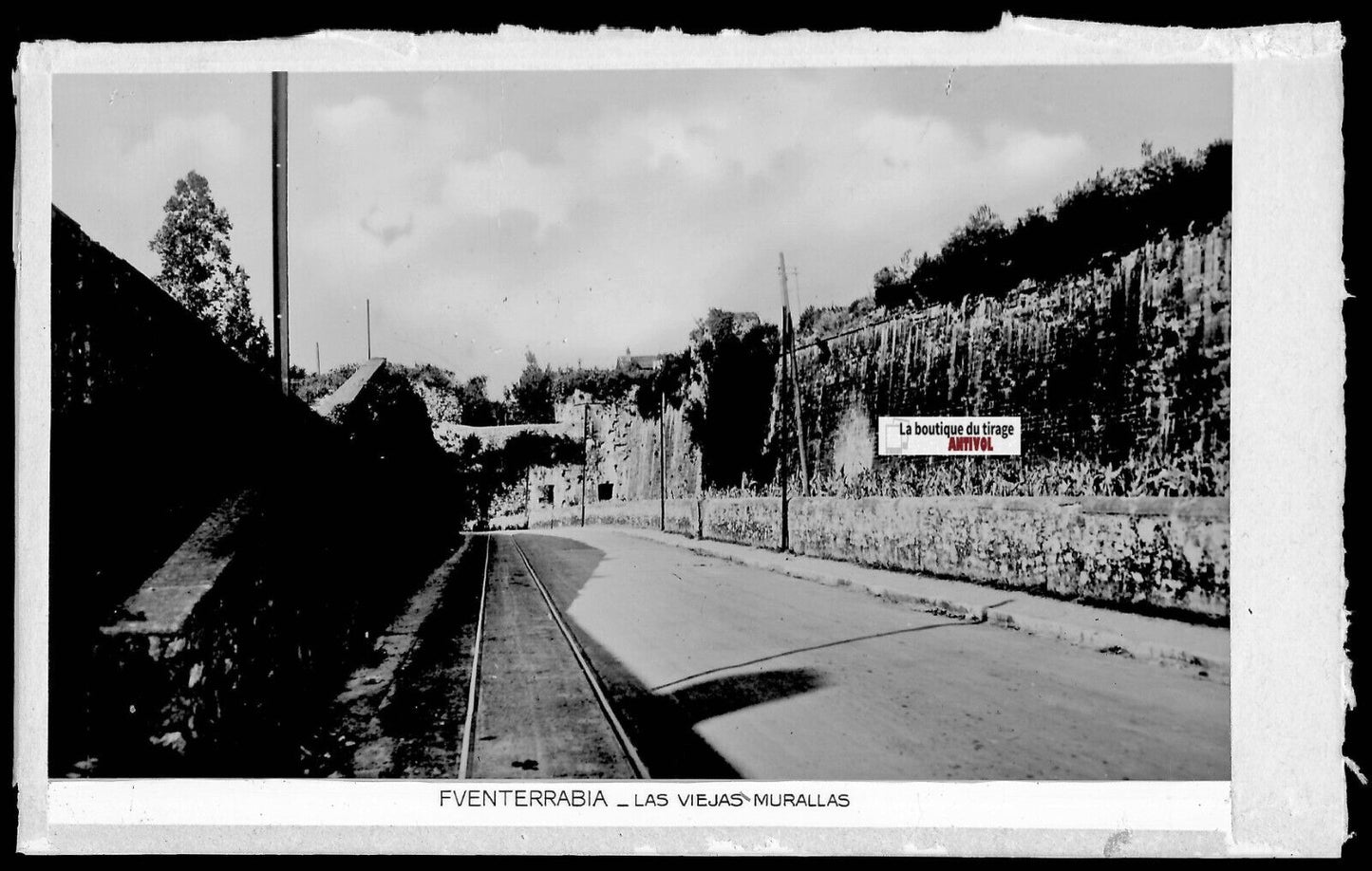 Plaque verre photo vintage négatif noir & blanc 9x14 cm Fuenterrabia 0914108