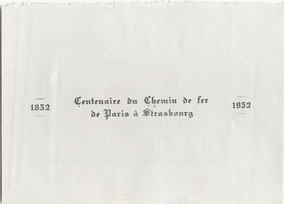 Plaque verre positif noir & blanc 13x18 cm Paris Strasbourg 1852 1952 train SNCF