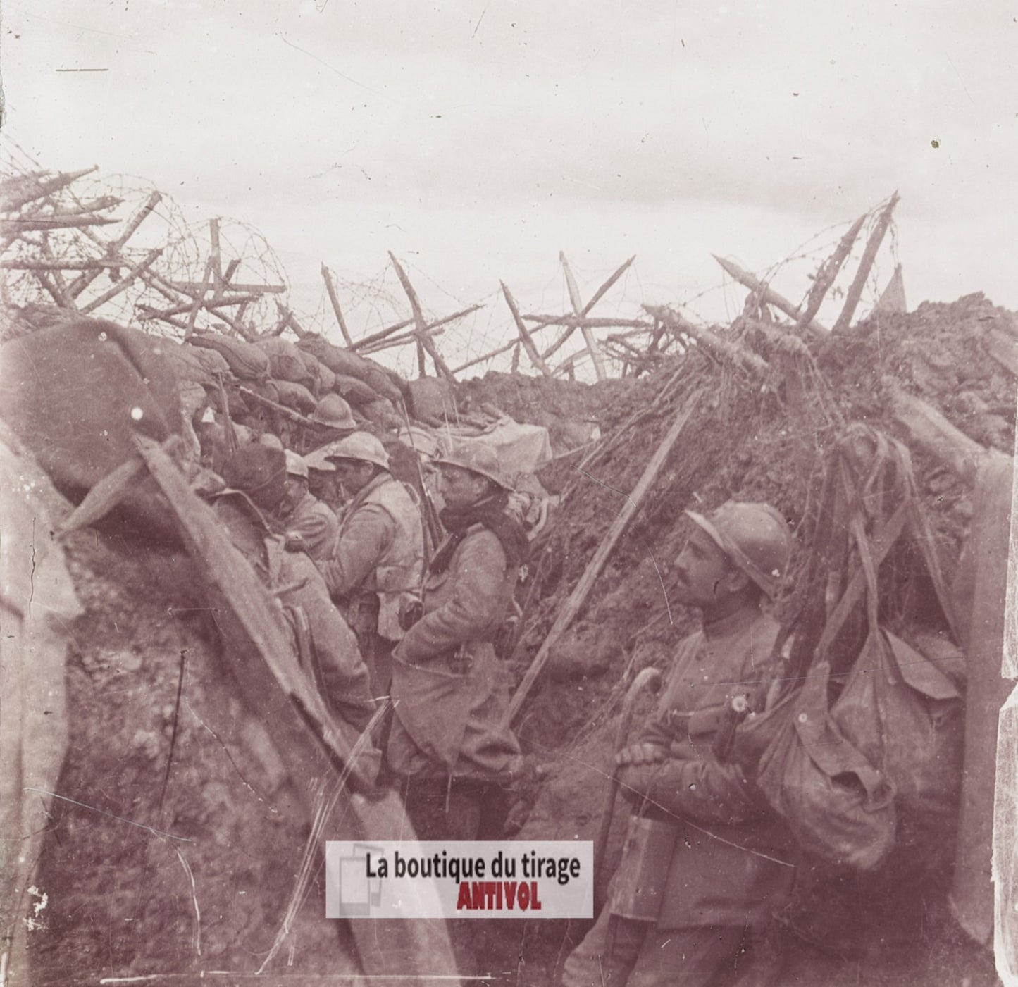 Ville-sur-Tourbe, Massiges, guerre WW1, plaque verre stéréo, photo 4,5x10,7 cm