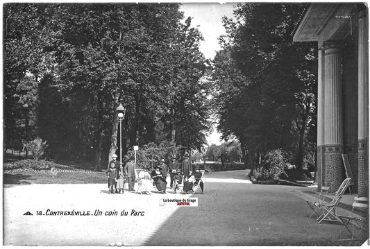 Contrexéville, Vosges, Plaque verre photo, positif noir & blanc 10x15 cm