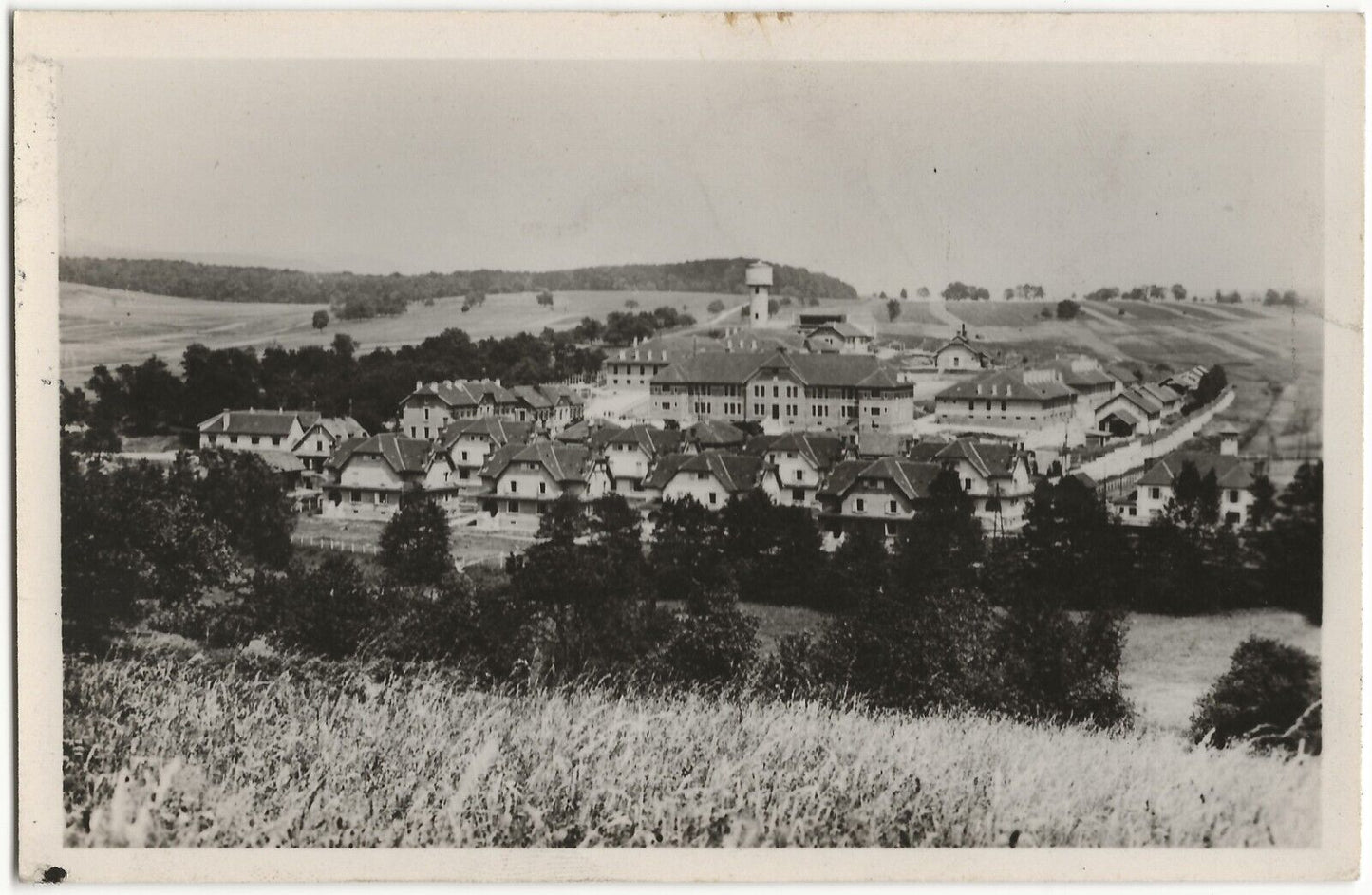 Plaque verre photo négatif noir & blanc 9x14 cm, camp militaire Langensoultzbach