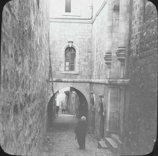 Maison de Sainte-Véronique, Jérusalem, photo plaque de verre, positif 8,5x10 cm