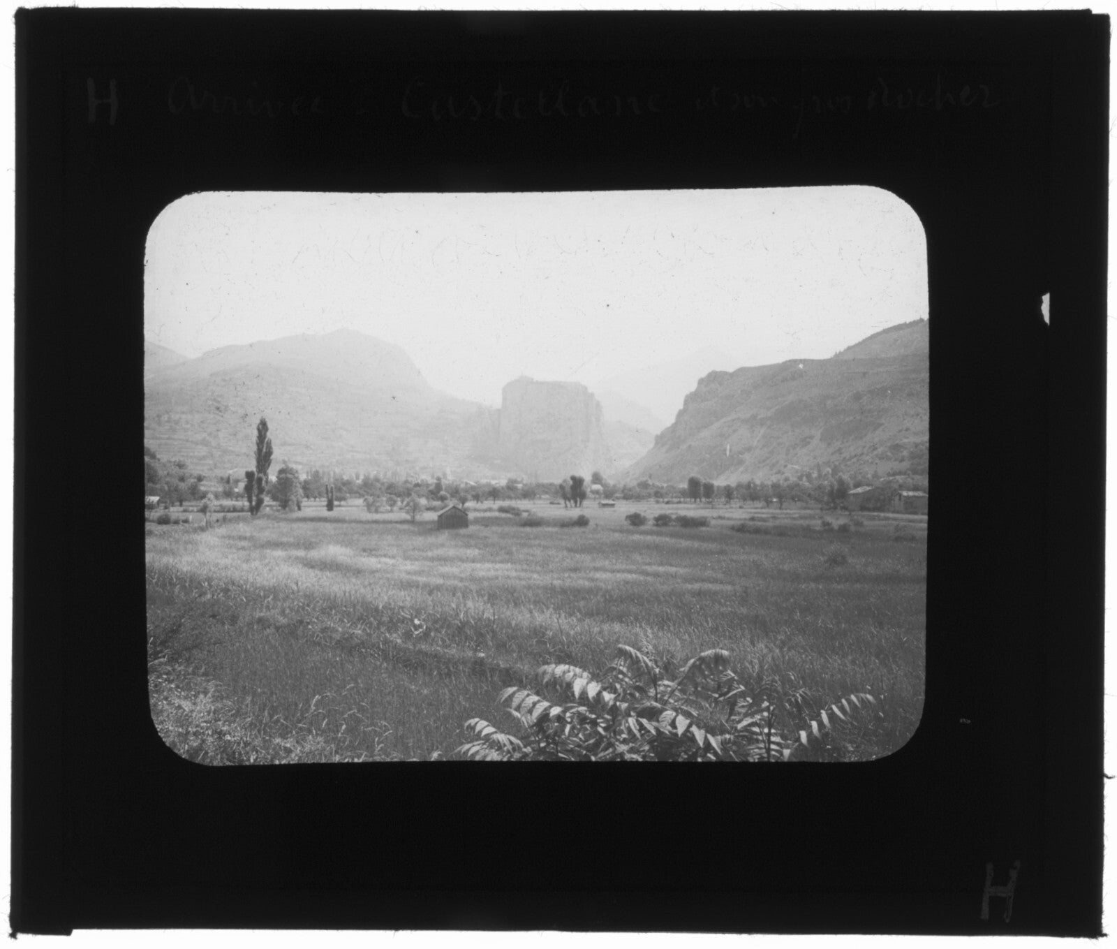 Castellane, Alpes-de-Haute-Provence, photo plaque de verre, positif 8,5x10 cm