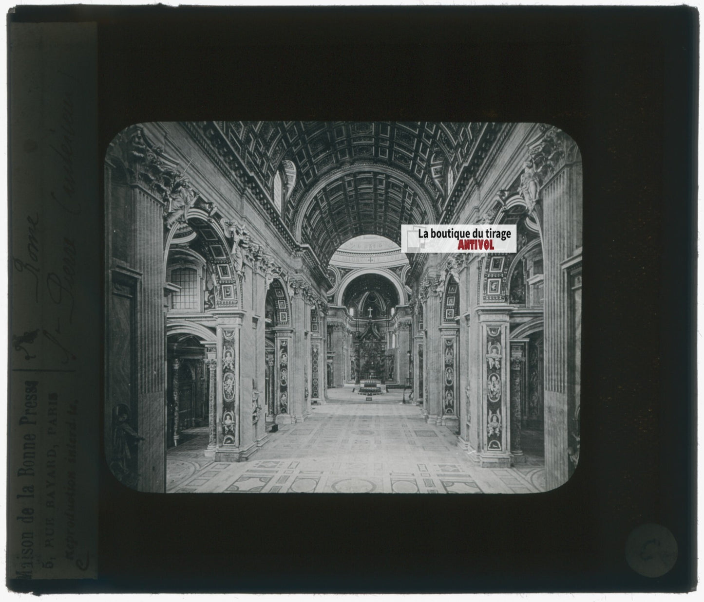 Basilique Saint-Pierre, Rome, Italie, photo plaque de verre, positif 8,5x10 cm