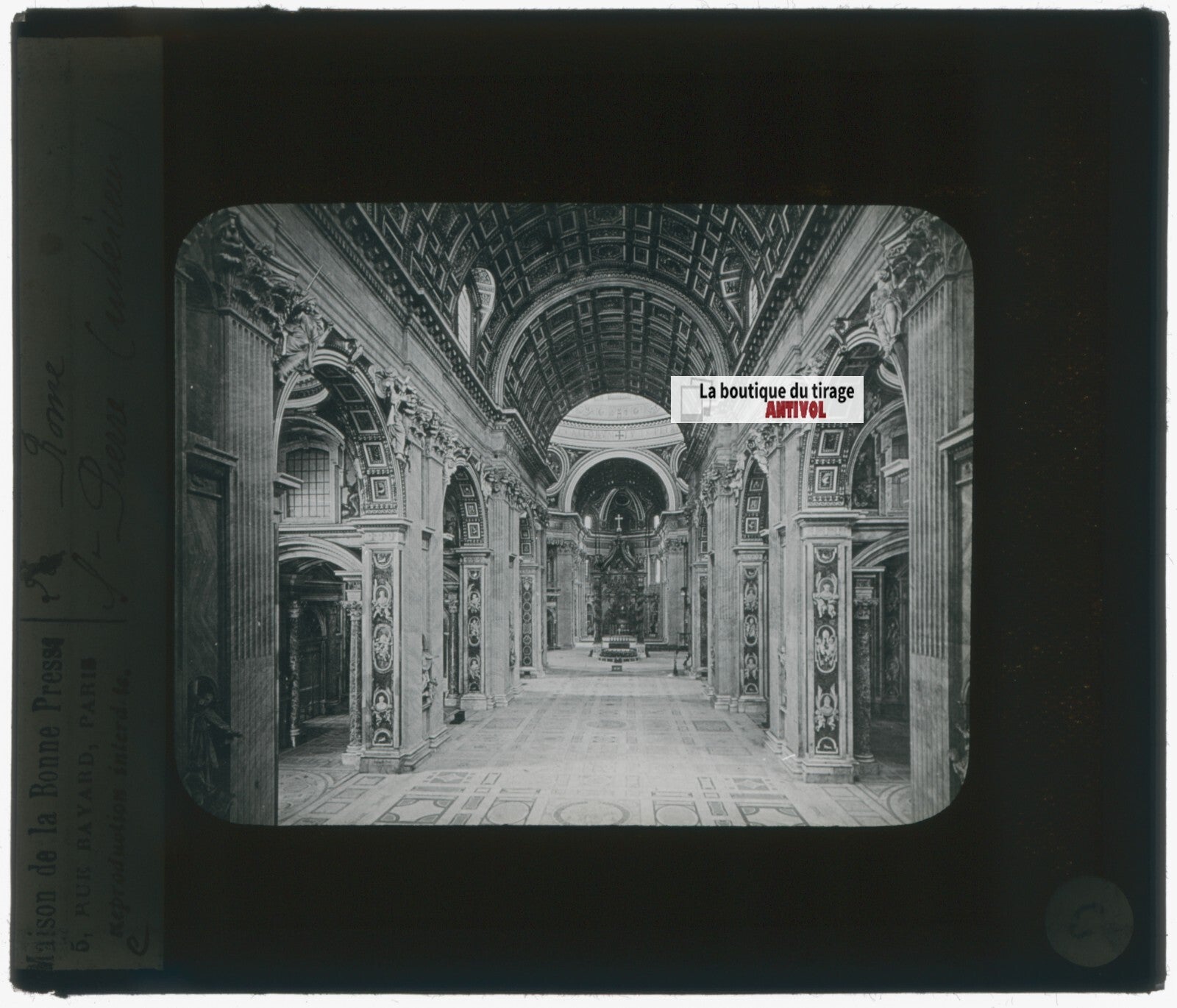 Basilique Saint-Pierre, Rome, Italie, photo plaque de verre, positif 8,5x10 cm