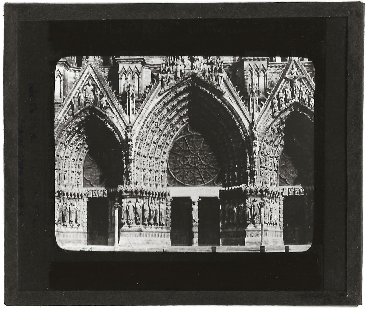 Cathédrale Notre-Dame de Reims, photo plaque de verre, positif 8,5x10 cm