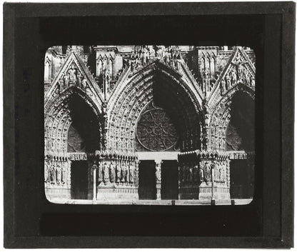 Cathédrale Notre-Dame de Reims, photo plaque de verre, positif 8,5x10 cm