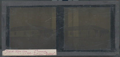 Village, Bir el Afou, Tunisie 1908, plaque verre stéréoscopique, positif 7x15 cm