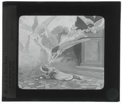 Tarcisius de Rome, Italie, dessin, photo plaque de verre, positif 8,5x10 cm