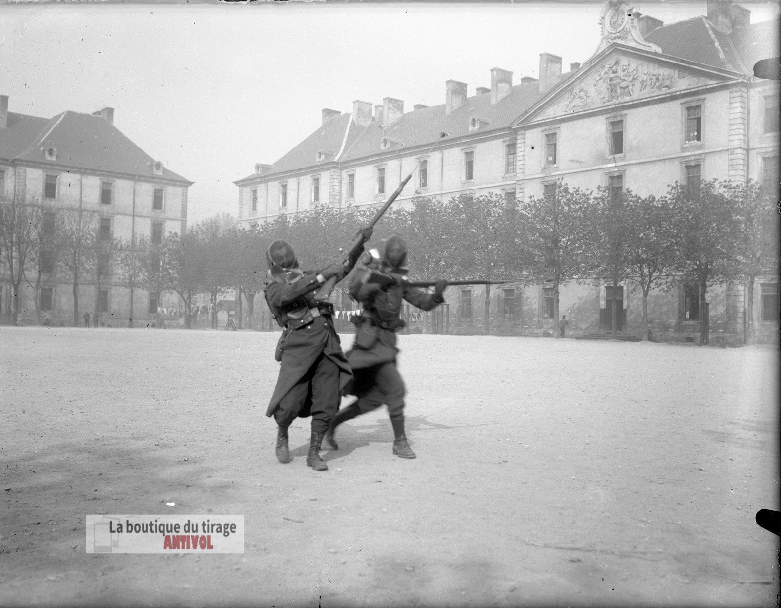 Caserne Thiry, Nancy, WW1, plaque verre, photo ancienne, négatif 9x12 cm