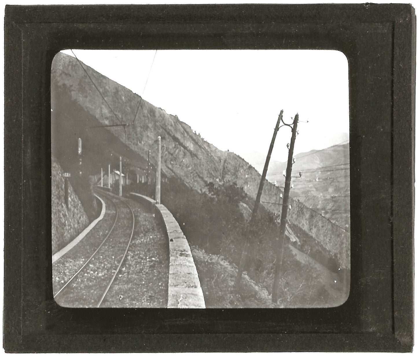 Chemin de fer, Grenoble à La Salette, photo plaque verre, positif 8,5x10 cm