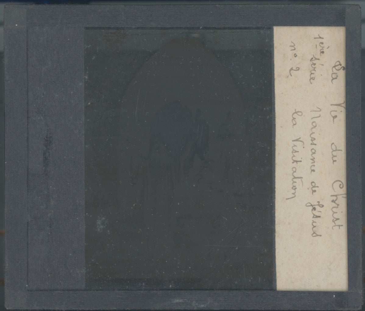 Naissance de Jésus, photo plaque verre, noir & blanc, positif 8,5x10 cm