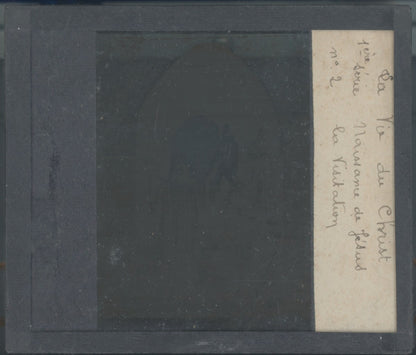 Naissance de Jésus, photo plaque verre, noir & blanc, positif 8,5x10 cm