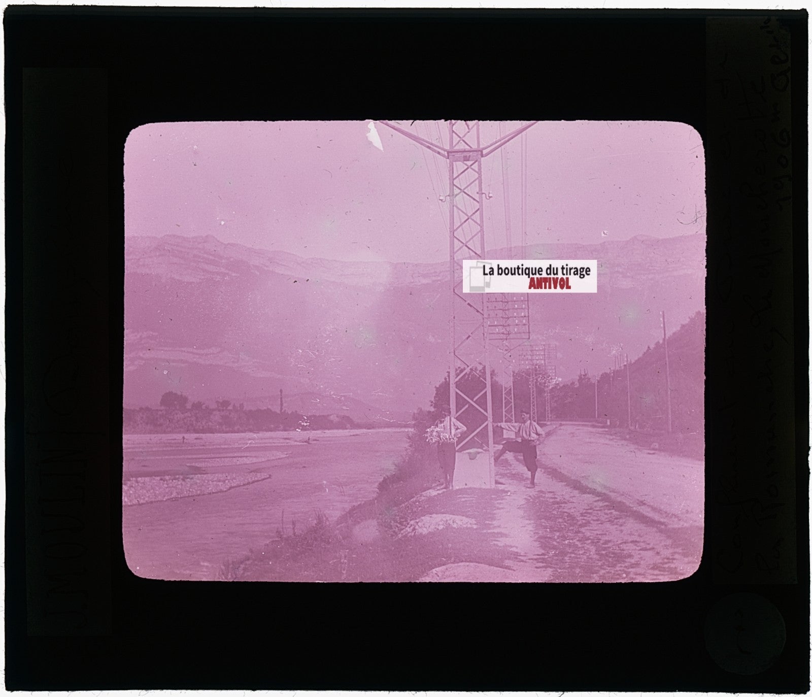 Vallée de la Romanche, photo J. Moulin, plaque verre, couleur, positif 8,5x10 cm