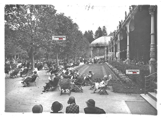 Plaque verre photo ancienne positif noir et blanc 13x18 cm Vittel Cap Vosges