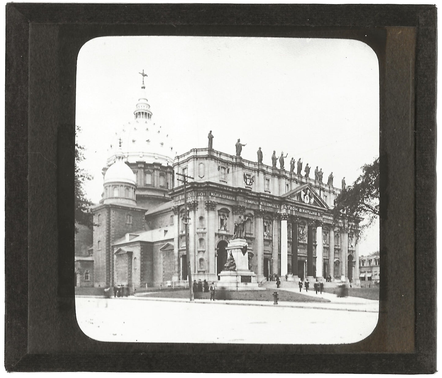 Cathédrale Saint-Jacques, Montréal, photo plaque de verre, positif 8,5x10 cm