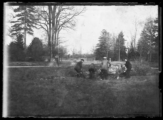 Plaque verre photo négatif noir et blanc 6x9 cm pêche rivière homme France 