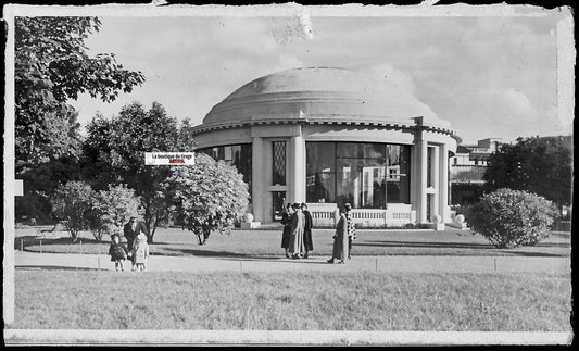 Vittel, Les Thermes, Vosges, Plaque verre photo, négatif noir & blanc 6x11 cm