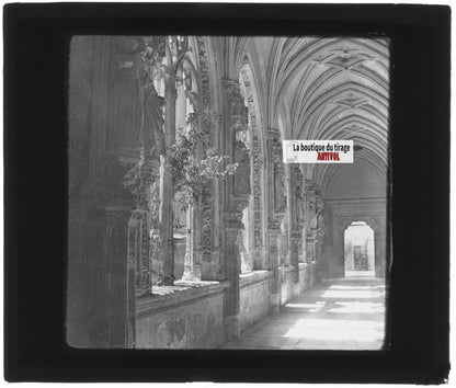 Monastère de Saint-Jean des rois, photo plaque de verre, positif 8,5x10 cm