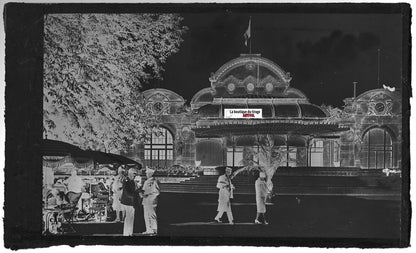 Vichy, casino, Allier, Plaque verre photo, négatif noir & blanc 10x15 cm
