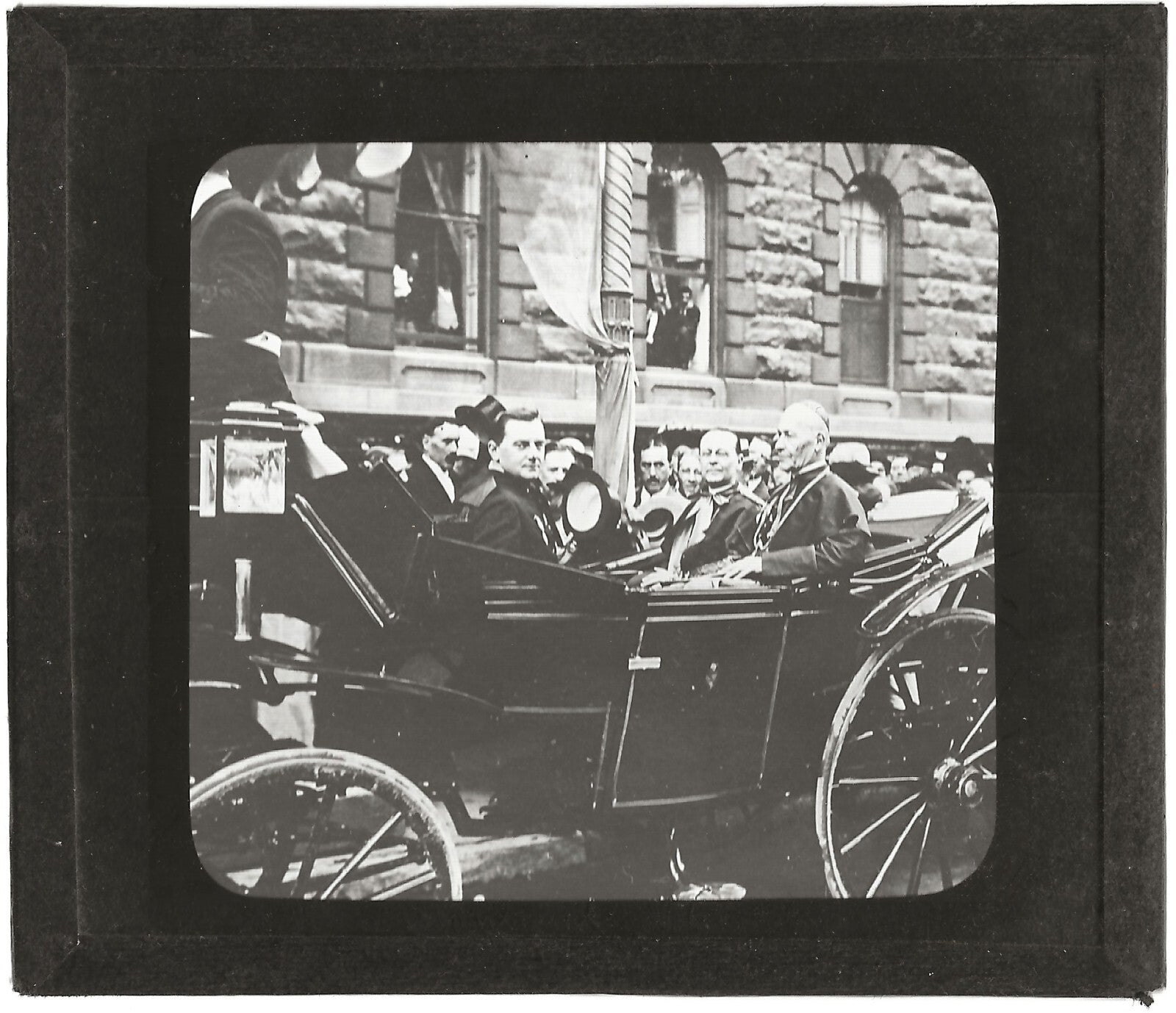 Départ du légat, Montréal Canada, photo ancienne plaque verre, positif 8,5x10 cm