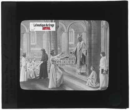 Saint-Martin, photo ancienne plaque verre, noir et blanc, positif 8,5x10 cm