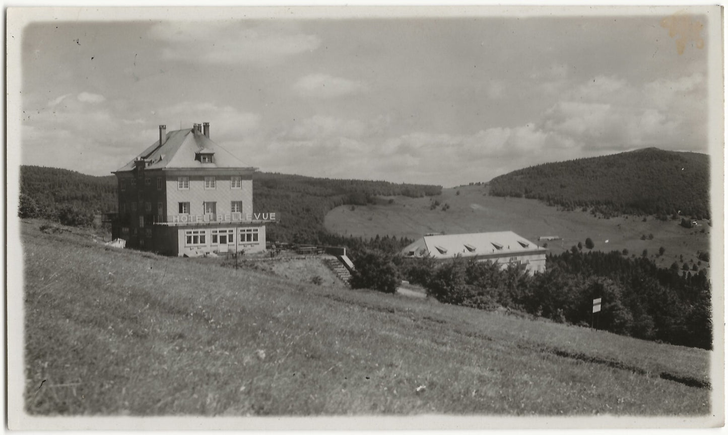 Plaque verre photo, négatif noir & blanc 9x14 cm, Le Markstein, Hôtel Vosges
