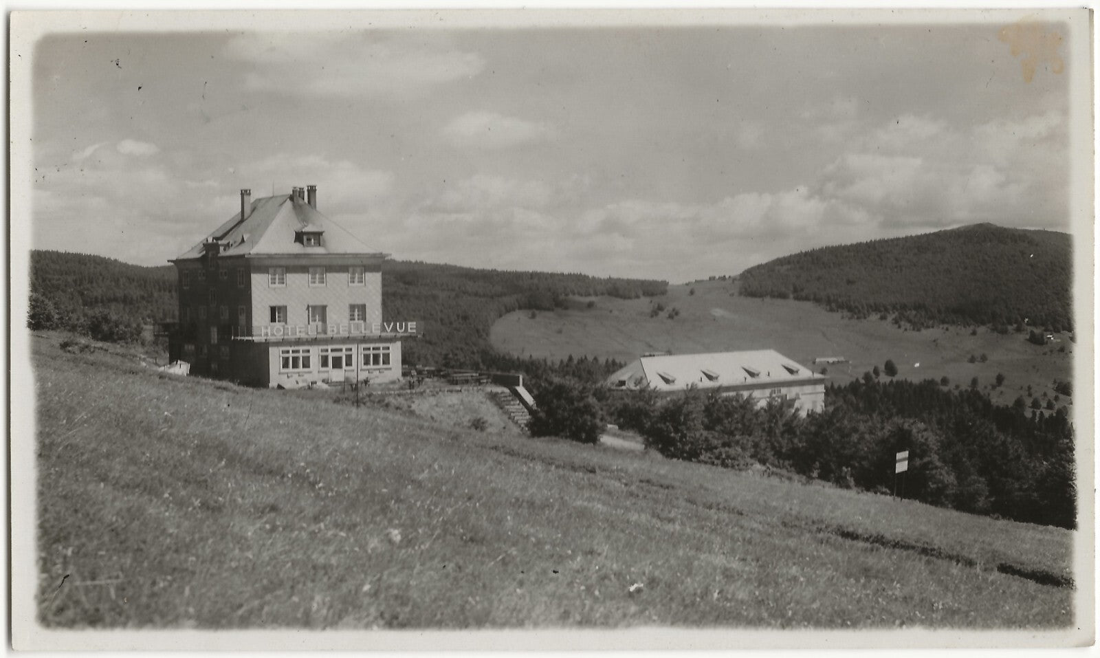 Plaque verre photo, négatif noir & blanc 9x14 cm, Le Markstein, Hôtel Vosges