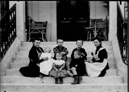 Plaque verre photo négatif 13x18 cm enfants, bébé, noir et blanc vintage femme