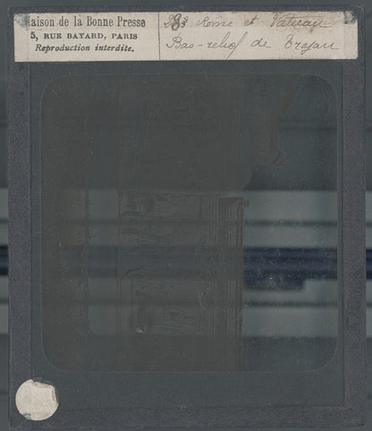 Anaglyphe de Trajan, Rome Italie, photo plaque de verre, positif 8,5x10 cm