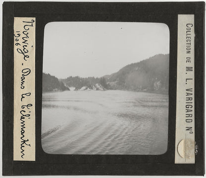 Comté de Telemark, Norvège, photo ancienne plaque de verre, positif 8,5x10 cm