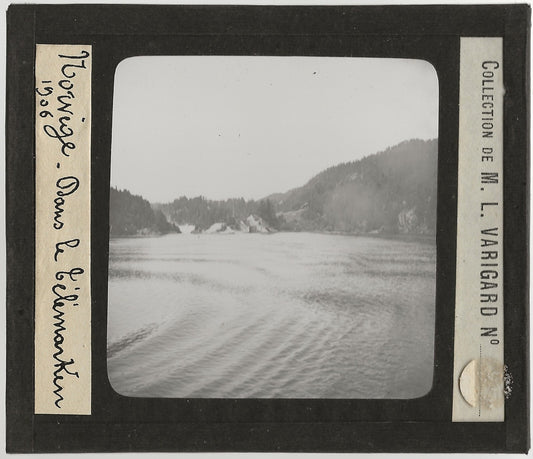 Comté de Telemark, Norvège, photo ancienne plaque de verre, positif 8,5x10 cm