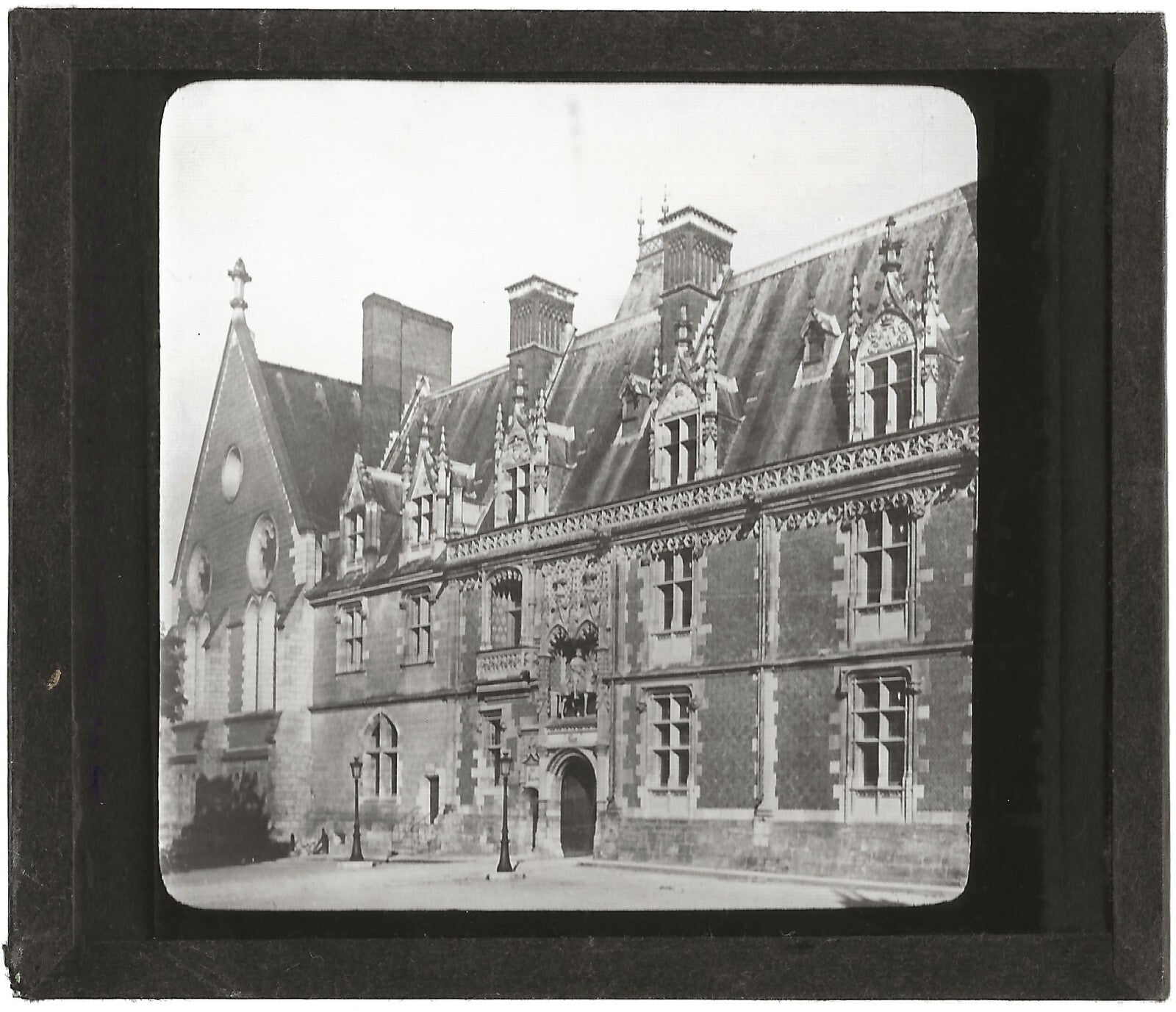 Château Royal de Blois, photo ancienne plaque de verre, positif 8,5x10 cm