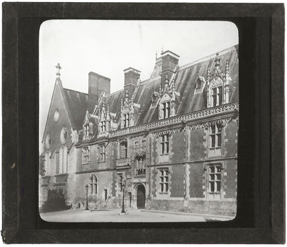 Château Royal de Blois, photo ancienne plaque de verre, positif 8,5x10 cm