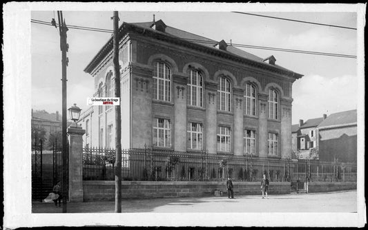 Hayange, Hôtel de ville, Plaque verre photo, négatif noir & blanc 9x14 cm