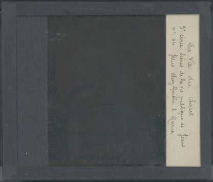 Jésus chez Marthe et Marie, photo plaque verre, noir & blanc, positif 8,5x10 cm