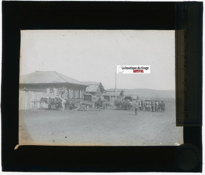 Bouriatie, Russie, photo plaque verre, noir & blanc, positif 8,5x10 cm