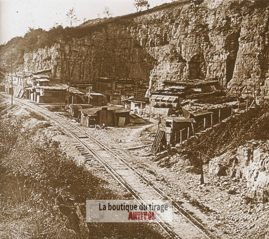 Douaumont, Verdun, guerre WW1, plaque verre photo ancienne stéréo 6x13 cm