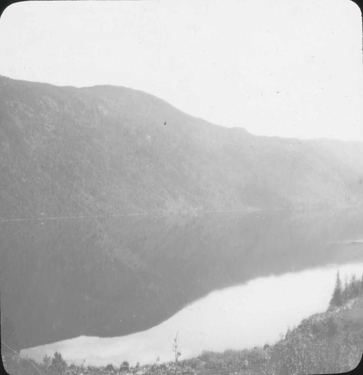 Paysage, Norvège ou Suéde, photo ancienne plaque de verre, positif 8,5x10 cm