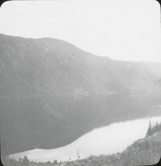Paysage, Norvège ou Suéde, photo ancienne plaque de verre, positif 8,5x10 cm