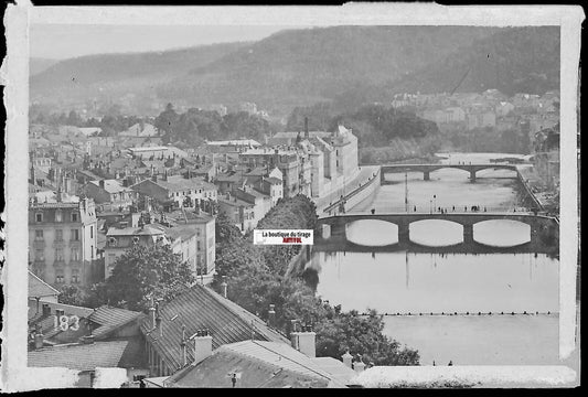Epinal, Vosges, Plaque verre photo ancienne, négatif noir & blanc 6x9 cm