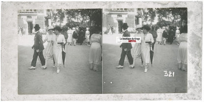 Hippodrome de Longchamp, Paris, stéréoscopie plaque verre, positif 8,5x17 cm